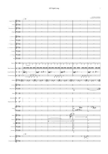 Orchester-Arrangement All Night Long (Lionell Richie), Noten für Orchester, Orchester-Partitur, für Orchester arrangiert, Orchester Partitur