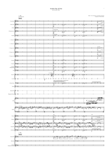 Orchester-Arrangement Another Day of Sun (La La Land), Noten für Orchester, Orchester-Partitur