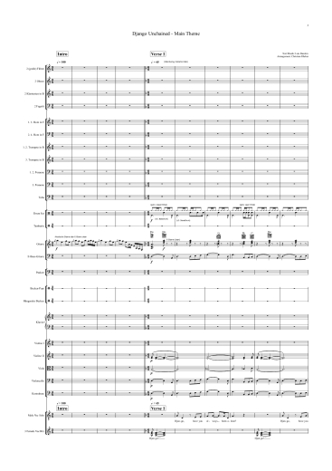 Orchester-Arrangement Django Unchained - Main Theme (Luis Bacalov), Noten für Orchester, Orchester-Partitur, für Orchester arrangiert, Orchester Partitur