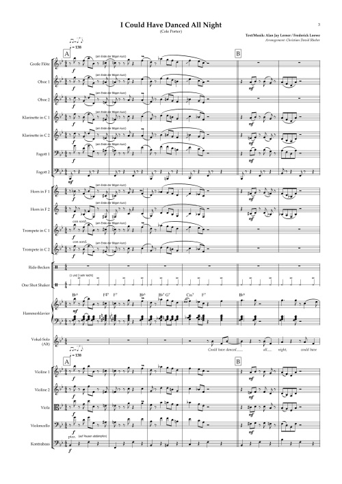 Orchester-Arrangement I Could Have Danced All Night (Frank Sinatra)