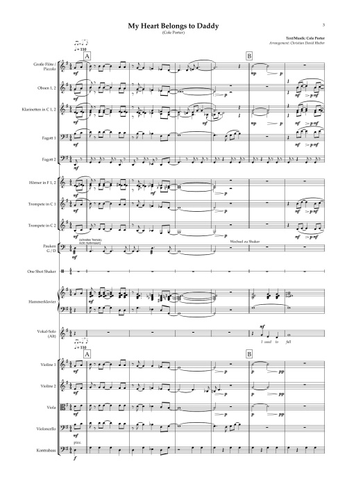 Orchester-Arrangement My Heart Belongs To Daddy (Cole Porter)