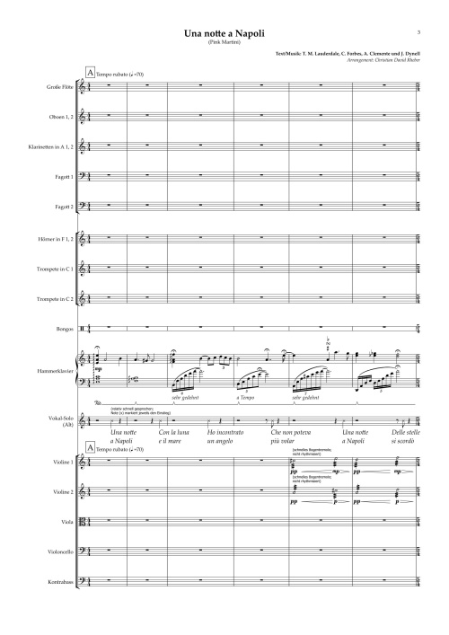 Orchester-Arrangement Una Notte A Napoli (Pink Martini)