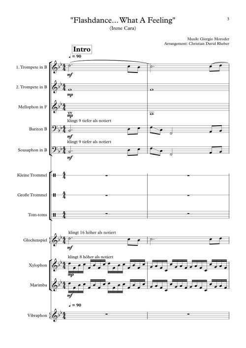 Orchester-Arrangement What A Feeling (Flashdance | Irene Cara)