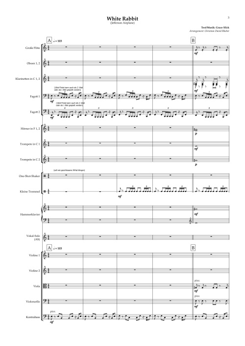 Orchester-Arrangement White Rabbit (Jefferson Airplane)