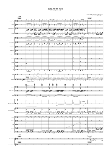Orchester-Arrangement Safe And Sound (Capital Cities), Noten für Orchester, Orchester-Partitur, für Orchester arrangiert, Orchester Partitur