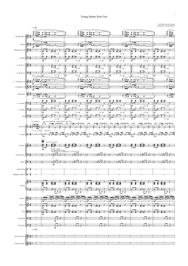 Orchester-Arrangement Young Hearts Run Free (Kym Mazelle), Noten für Orchester, Orchester-Partitur, für Orchester arrangiert, Orchester Partitur
